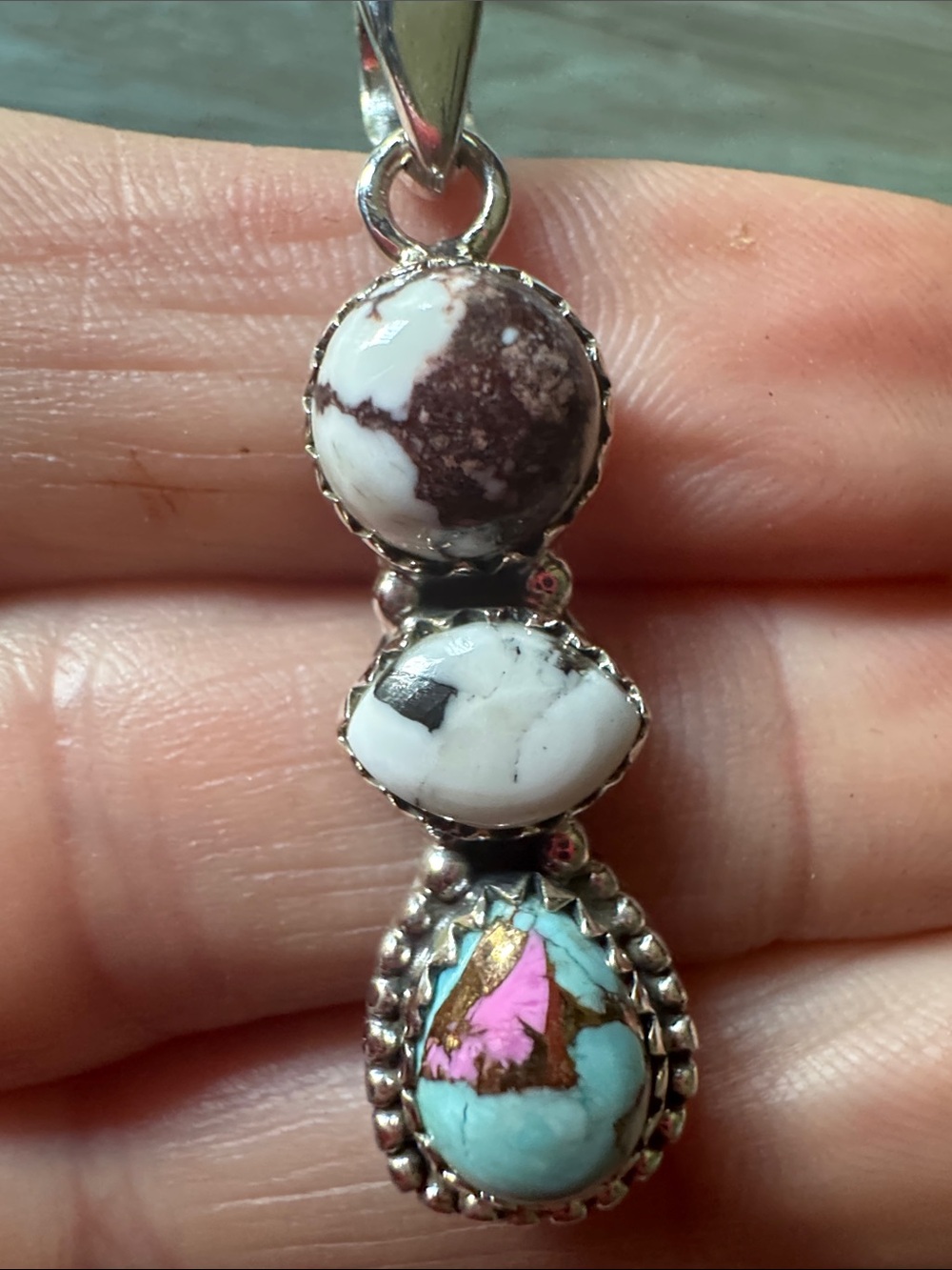Sterling Silver Multi-Stone Pendant with